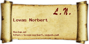 Lovas Norbert névjegykártya